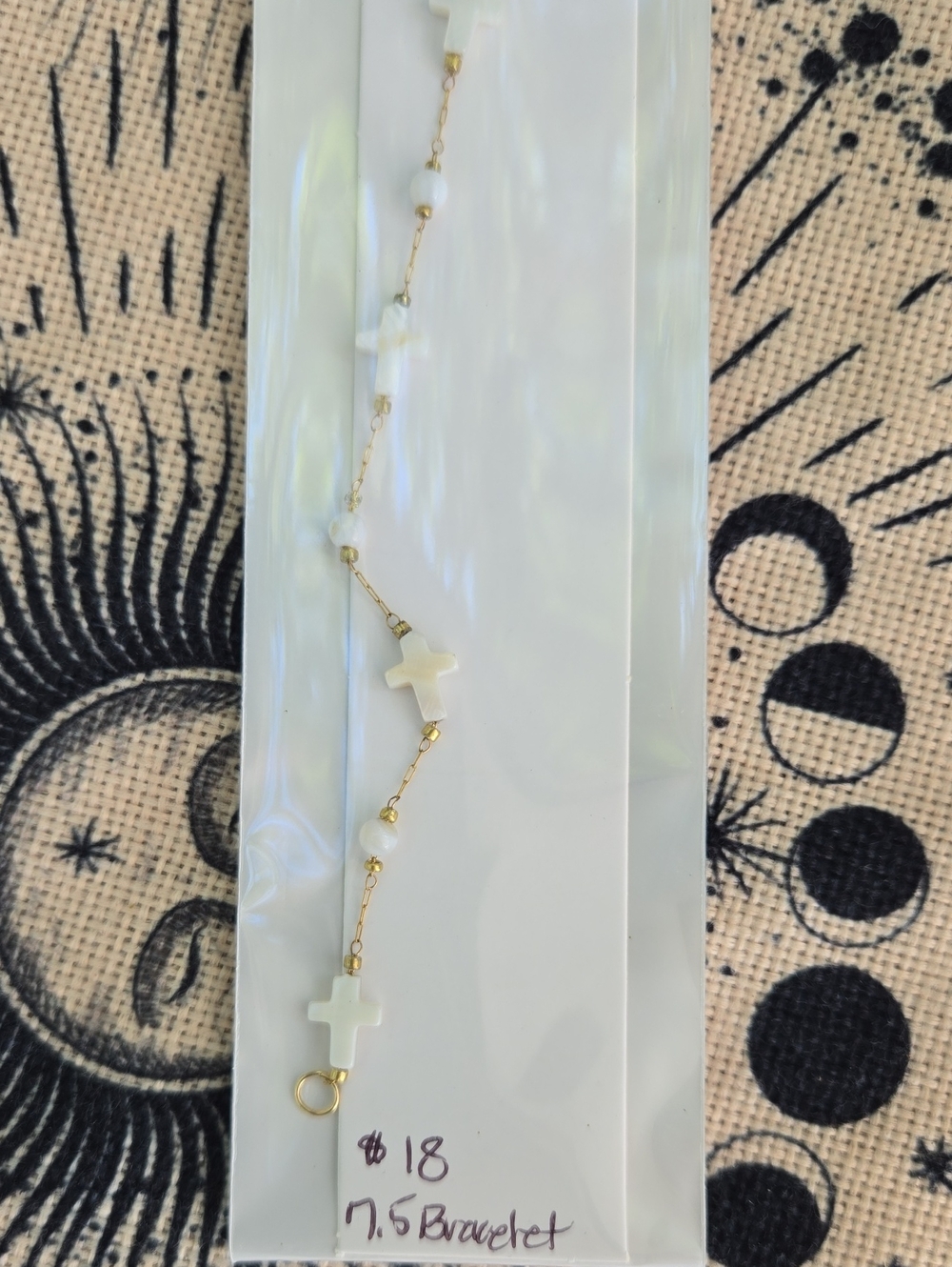 Stainless Steel Real Gold Plated Seashell Cross Link Bracelet